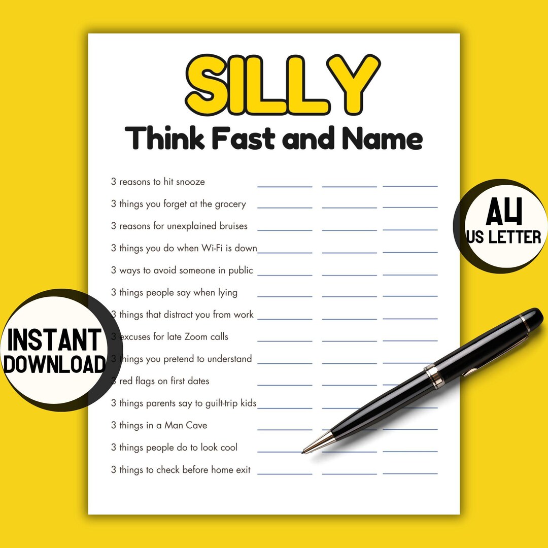 Icebreaker Think Fast Game | Fun Group Activity for Coworkers |sneaker ...