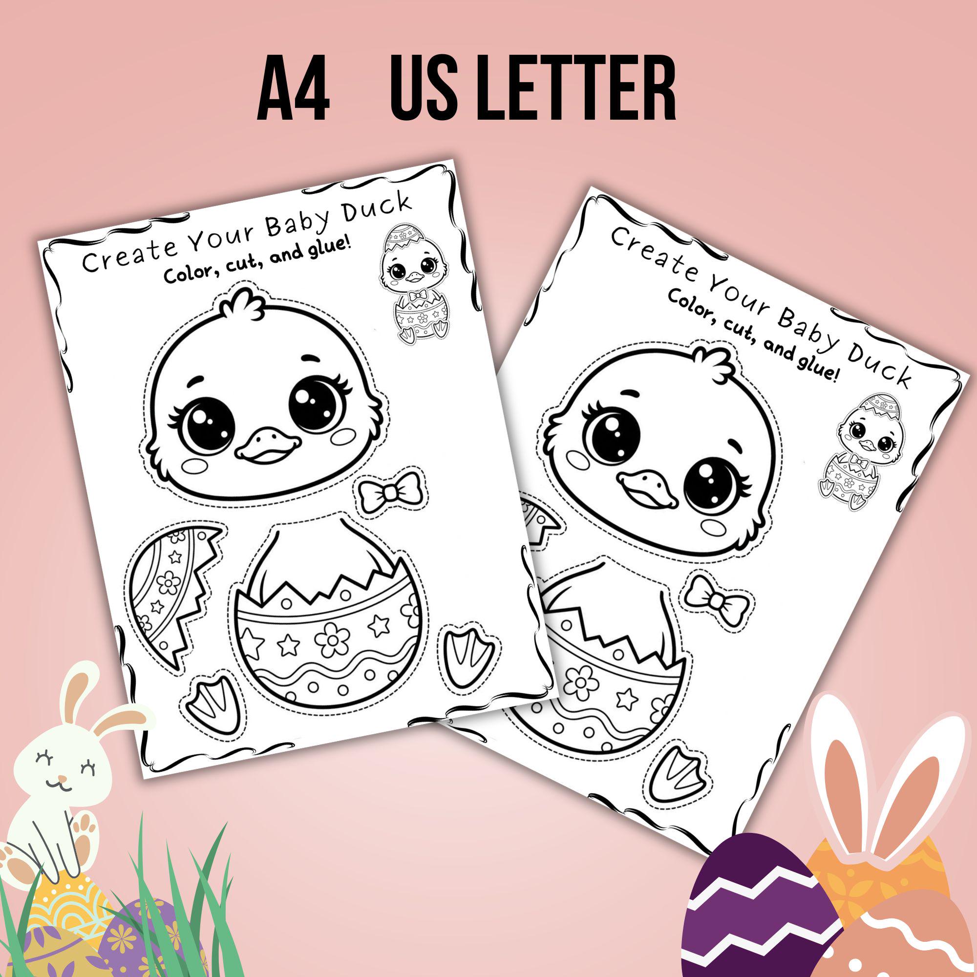 Easter Duckling Craft for Toddlers, Cut and Paste Chick, Spring ...