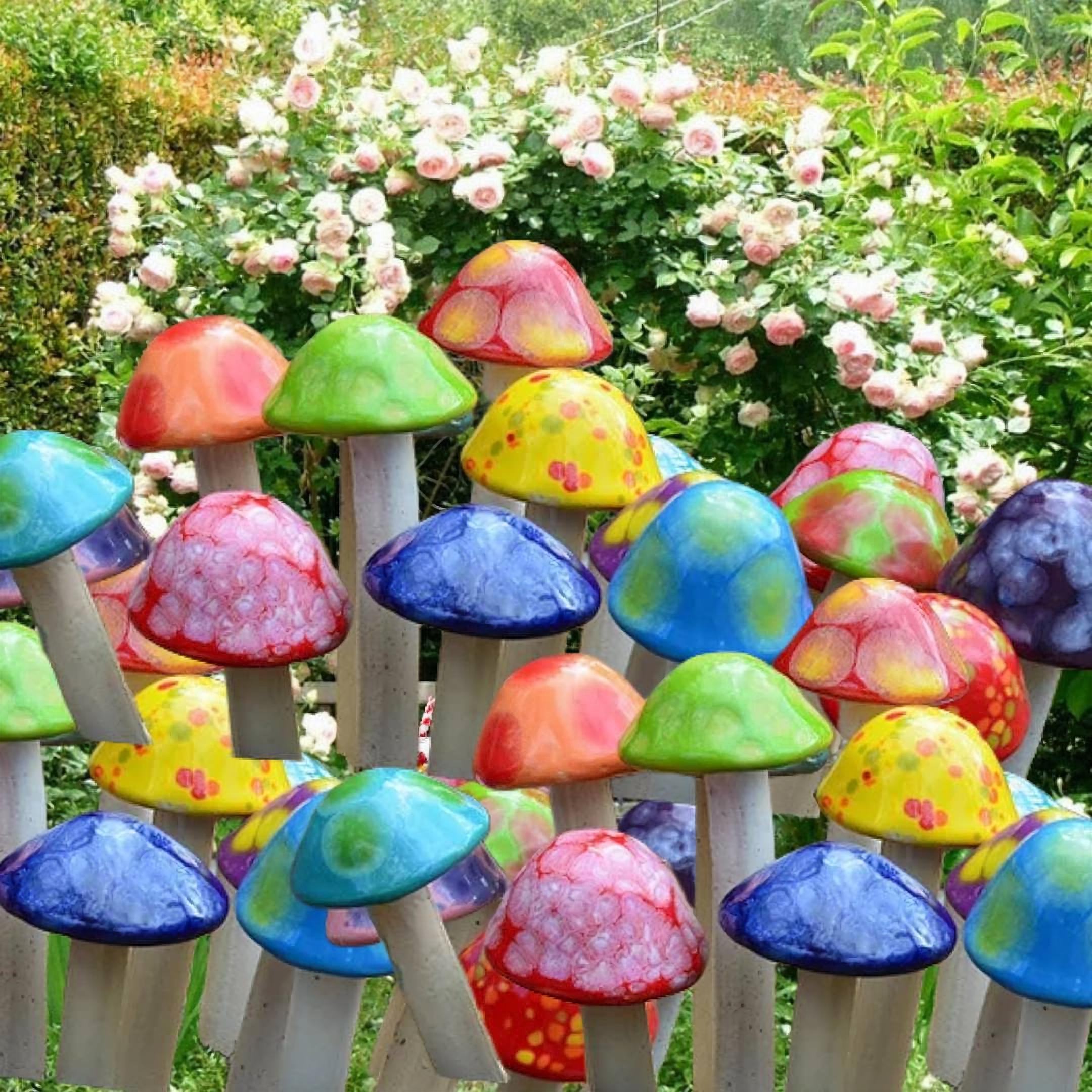Ceramic Mushroom, Miniature Mushrooms, Garden Mushrooms, Ceramic Garden