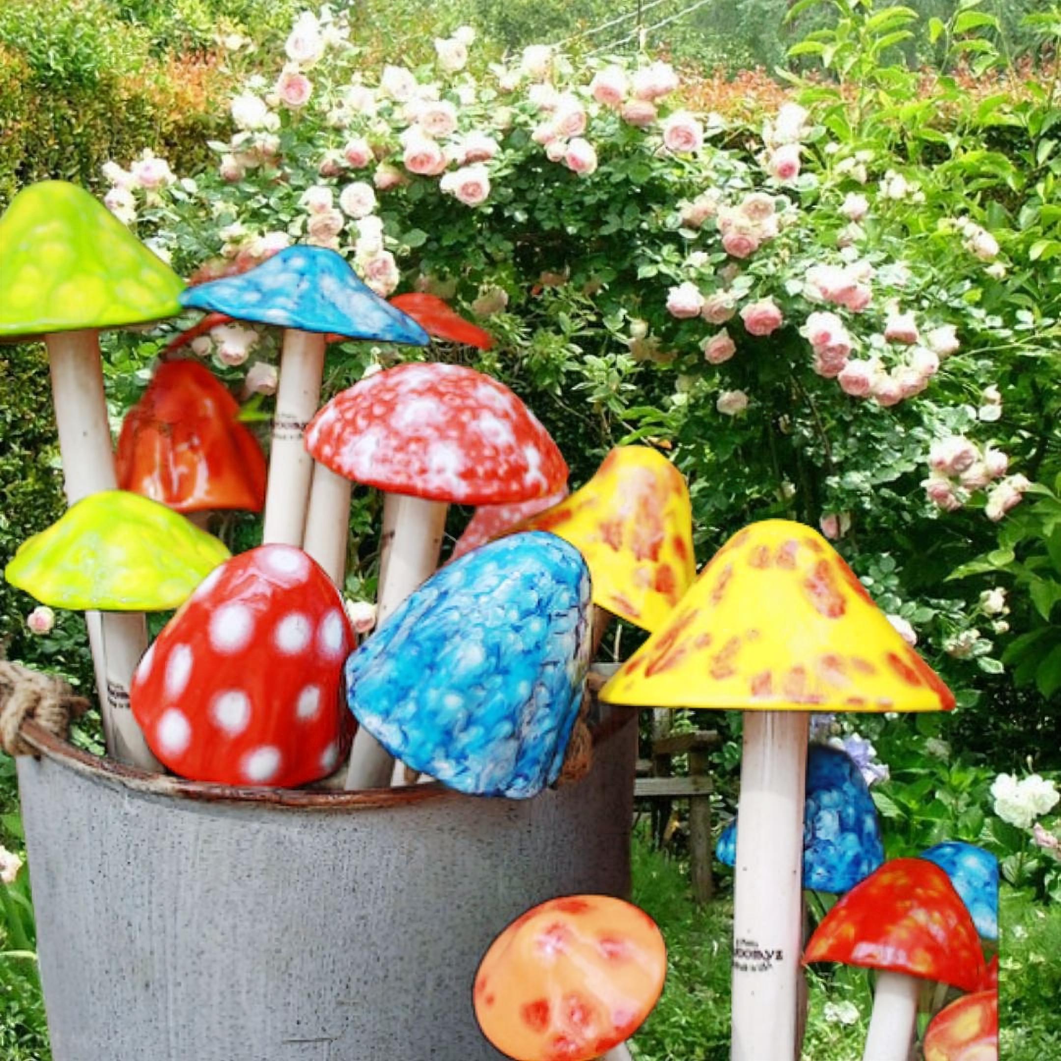Ceramic Mushroom, Miniature Mushrooms, Garden Mushrooms, Ceramic Garden