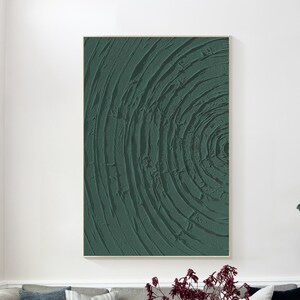 Deep green wall art Minimalist wall art Wabisabi Textured art,Large wall art on canvas Nordic Minimal wall art  Neutral Modern Wall Art