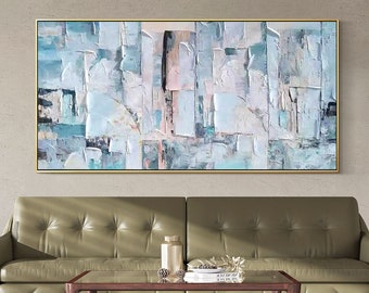 Abstract Wall Art acrylic paintings on canvas,large texture painting art decor framed art boho wall art,Palette Knife  Impasto art