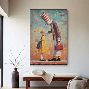 family love wall art parent child canvas painting
