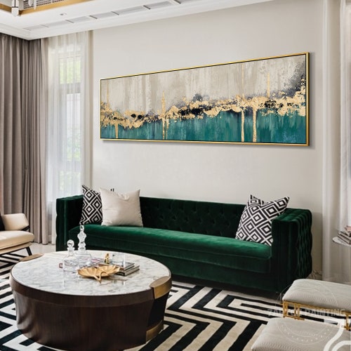 Black Gold Wall Art Acrylic Abstract Painting on Canvas Etsy