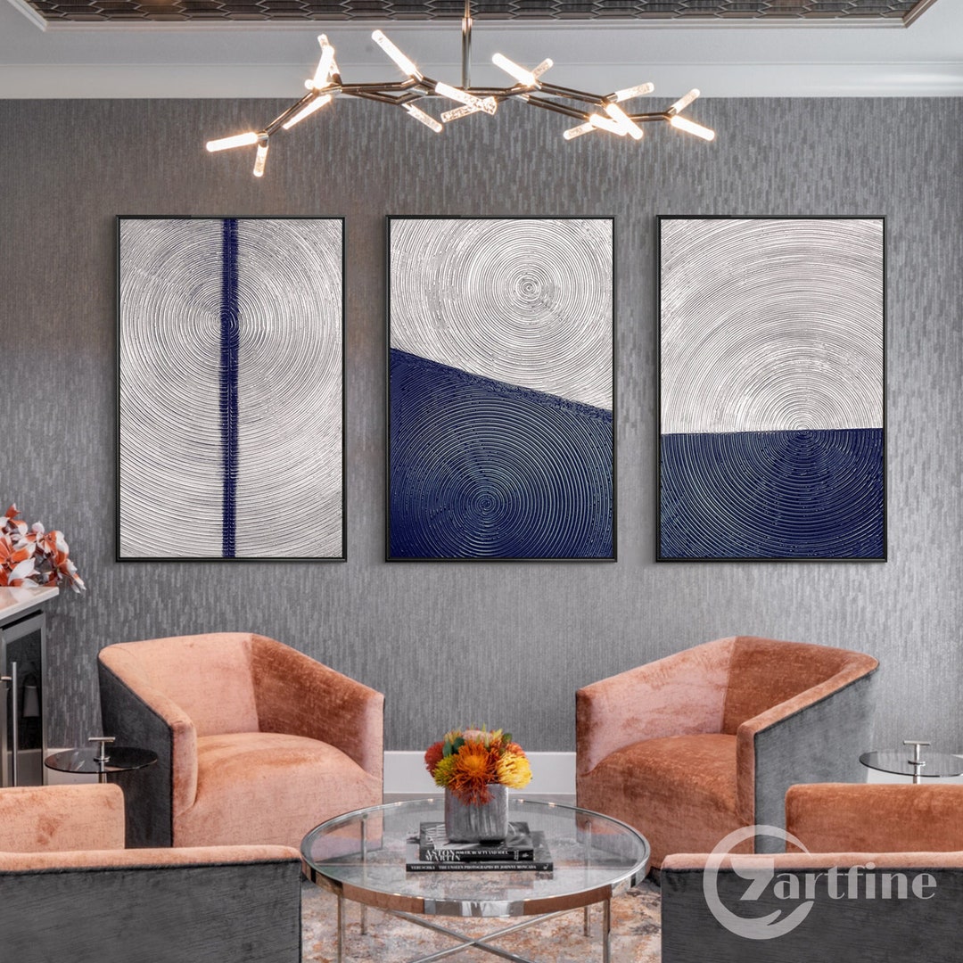 Minimalist Set of 3 Pieces Paintings Industrial Paintings Utility ... - Industrial Minimalist Art Pieces