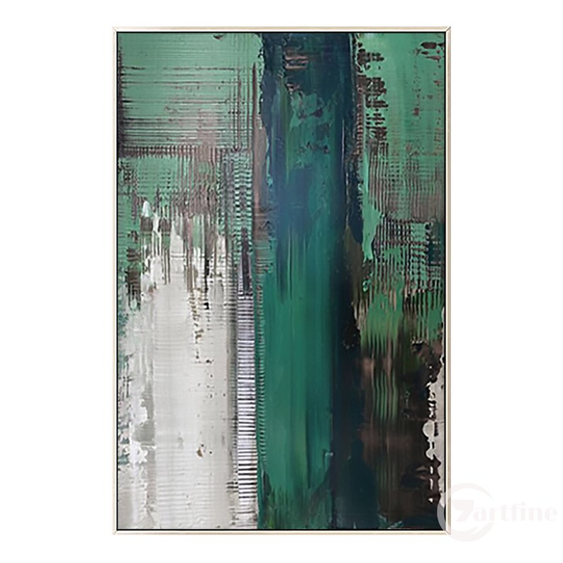 Emerald Green Abstract Painting on Canvasextra Large Wall Art Etsy