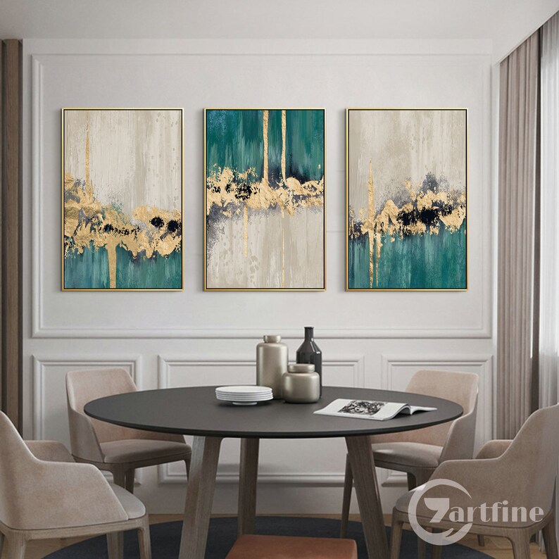 Luxury Paintings Set of 3 Pieces Abstract Wall Art Acrylic Etsy