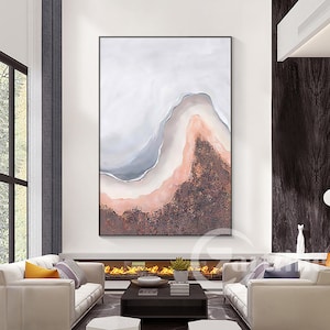 Abstract mountain wall art 3D Textured painting Boho Wall Art Large Minimalist Wall Art Living Room Wall Art Office Wall Decor