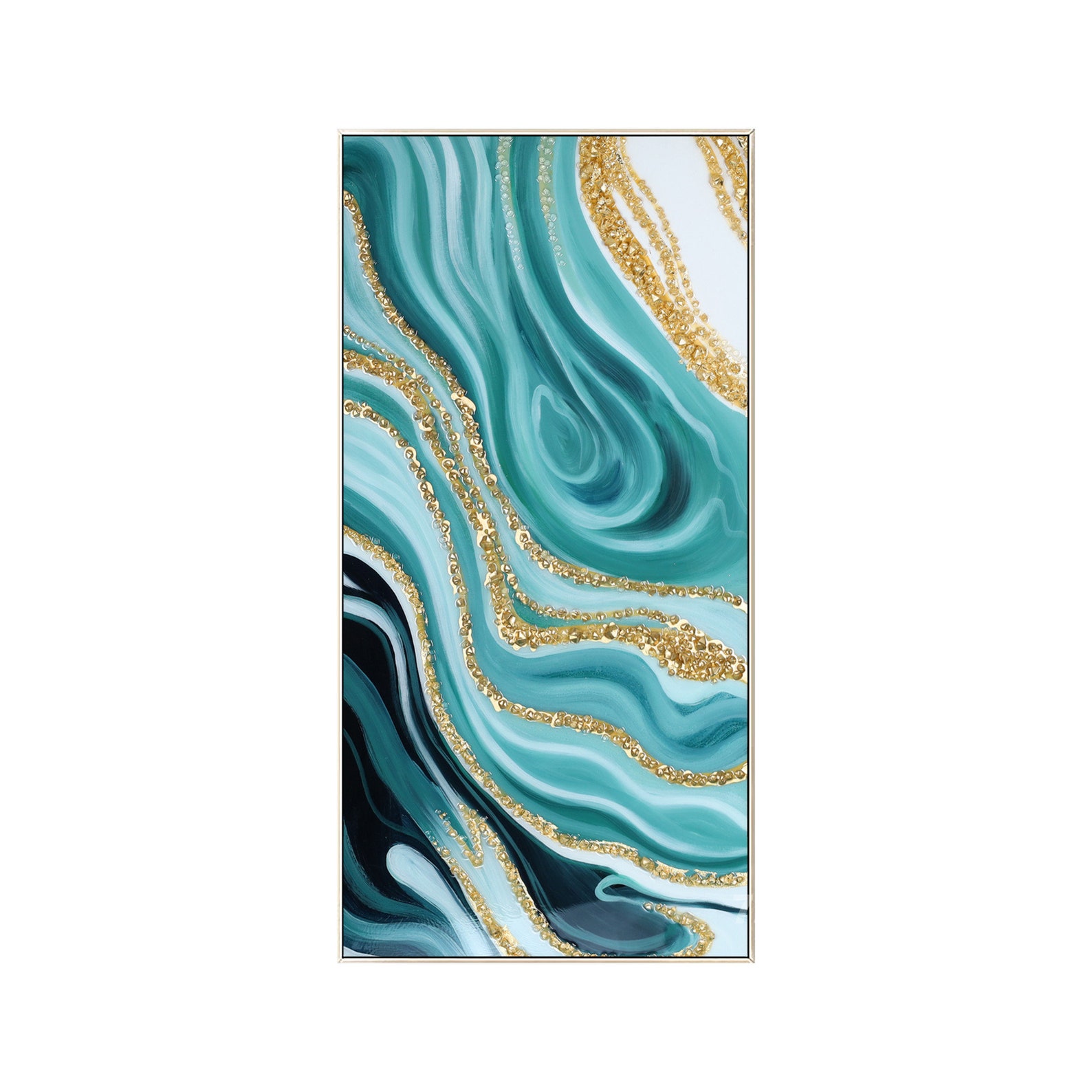 Teal Resin Geode Wall Art Abstract Framed Wall Art Epoxy Resin Etsy