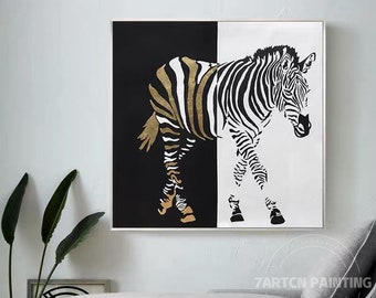 Abstract paintings on canvas original animal horse acrylic large wall art painting hand paintings for home living room zebra painting