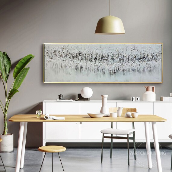 Modern Abstract Wall Art Grey Black Art Painting on Canvas Etsy