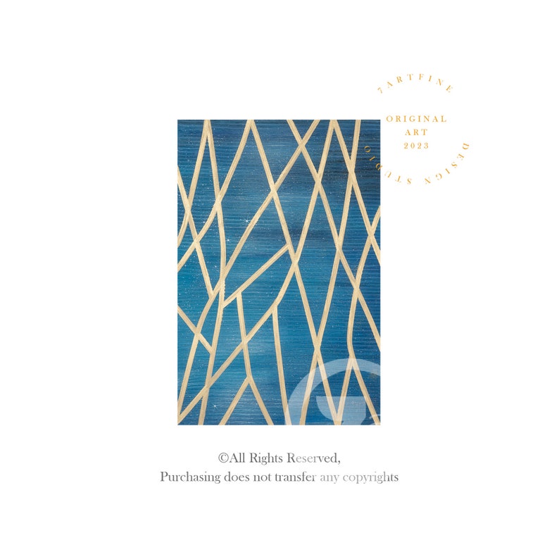 Navy Blue and Gold Abstract Painting Glitter Abstract Wall Art Etsy