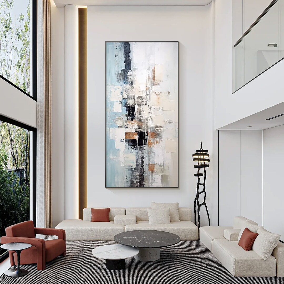 Abstract Blue Wall Art Painting Brown and Black Painting - Etsy