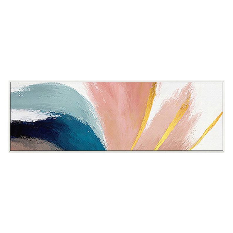 Abstract Painting Coral Pink Gold Art Canvas Painting Boho Wall Art ...