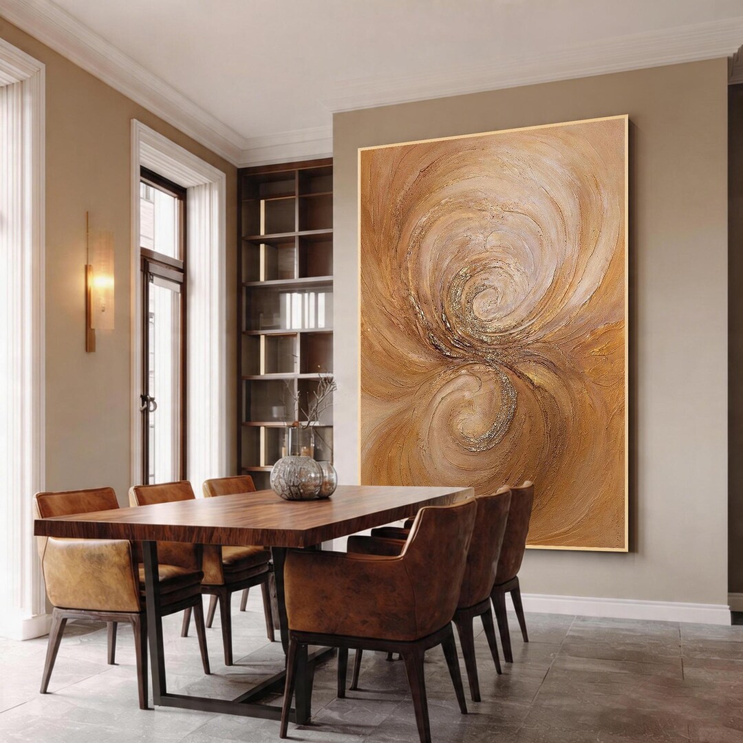 3D Textured Brown Abstract Wall Art, Wabi Sabi Earth Tone Painting ...