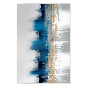 Abstract Blue Gray Wall Art Minimalist Original Brown Painting Abstract ...