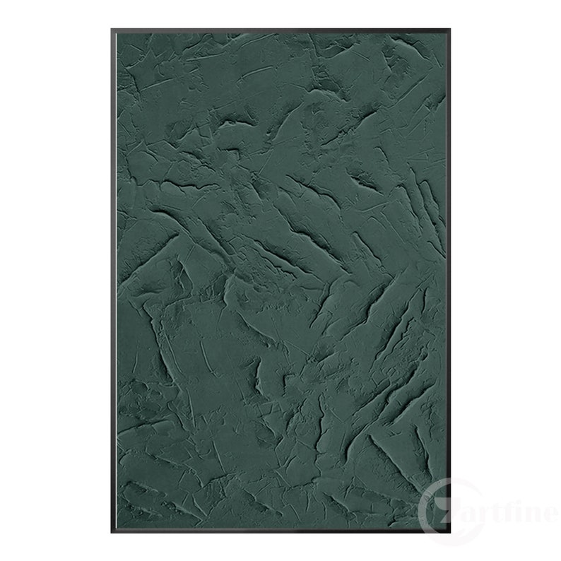 May include: Abstract art print with a textured, dark green background.