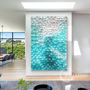 Blue Green Ocean Waves 3 Piece Wall Art