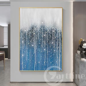 Resin Wall art Abstract Baby Blue painting epoxy Geode Crystal Painting 3D Pearl Artwork painting Glitter Art living room decor