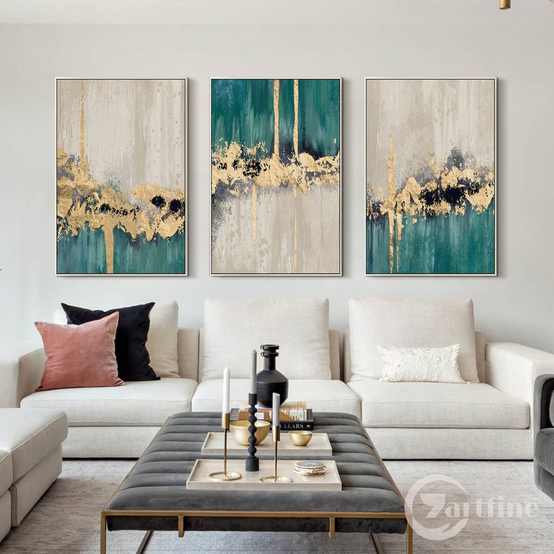 Luxury Paintings Set of 3 Pieces Abstract Wall Art Acrylic Painting