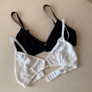 2 pack organic cotton bralette black bra organic lingerie comfortable lingerie white lingerie gift for her