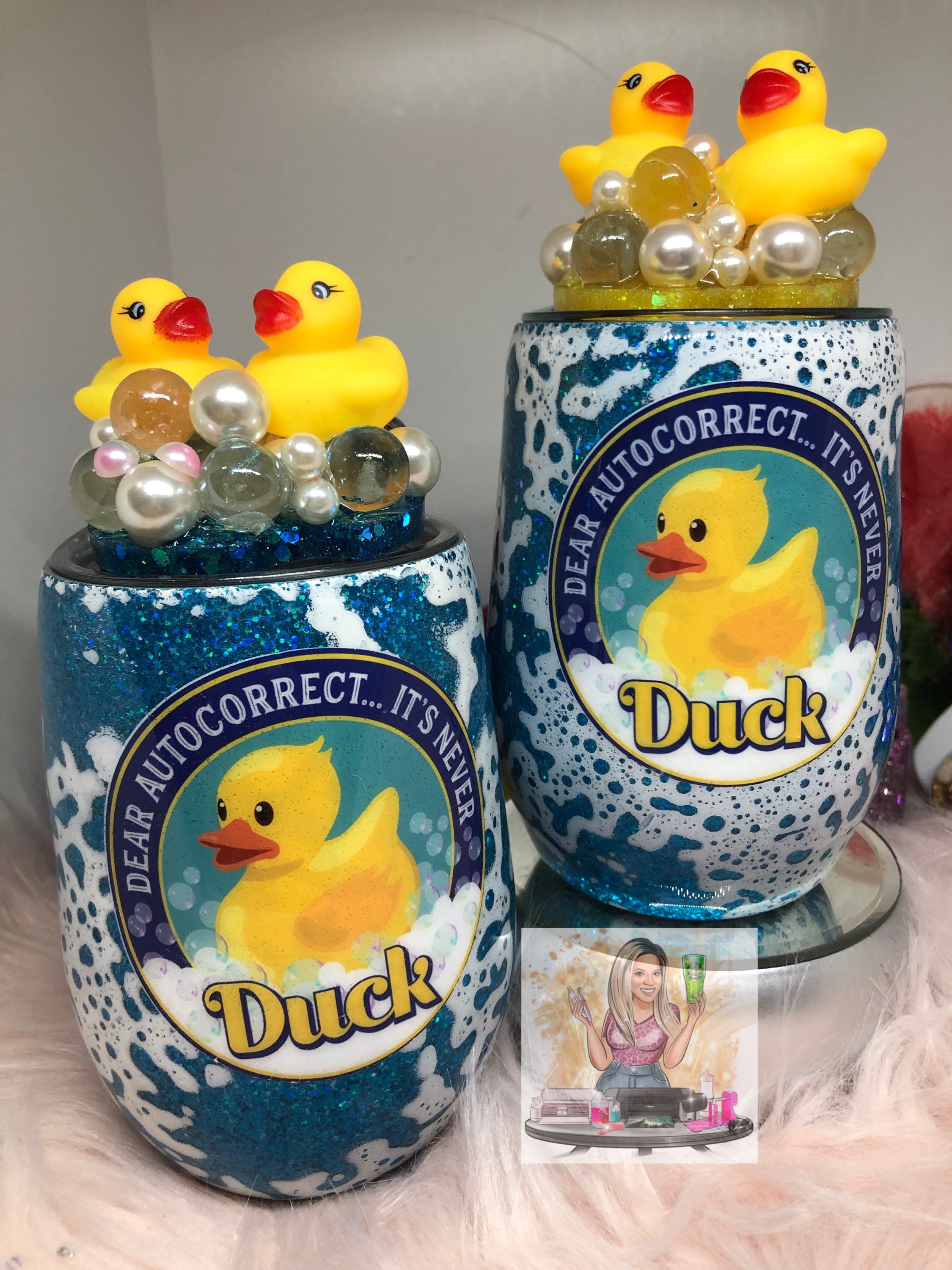 What the Duck/for Duck sakes/Duck tumbler/rubber duck/bubble bath/duck jokes/duck autocorrect/duck lover/ duck glitter tumblers/ custom/