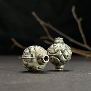 Oxidized Sterling Silver Bali Beads: Tribal Jewelry Findings