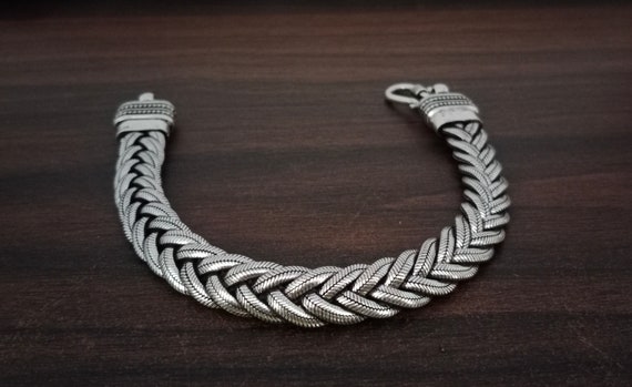 Handmade Men's Solid Sterling Silver Bracelet By Hersey Silversmiths |  notonthehighstreet.com