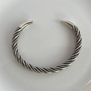 Bali Tribal 925 Sterling Silver Cuff bracelet, Bangle, Adjustable bracelet, Double type braided chain bracelet, Oxidized silver bracelet |