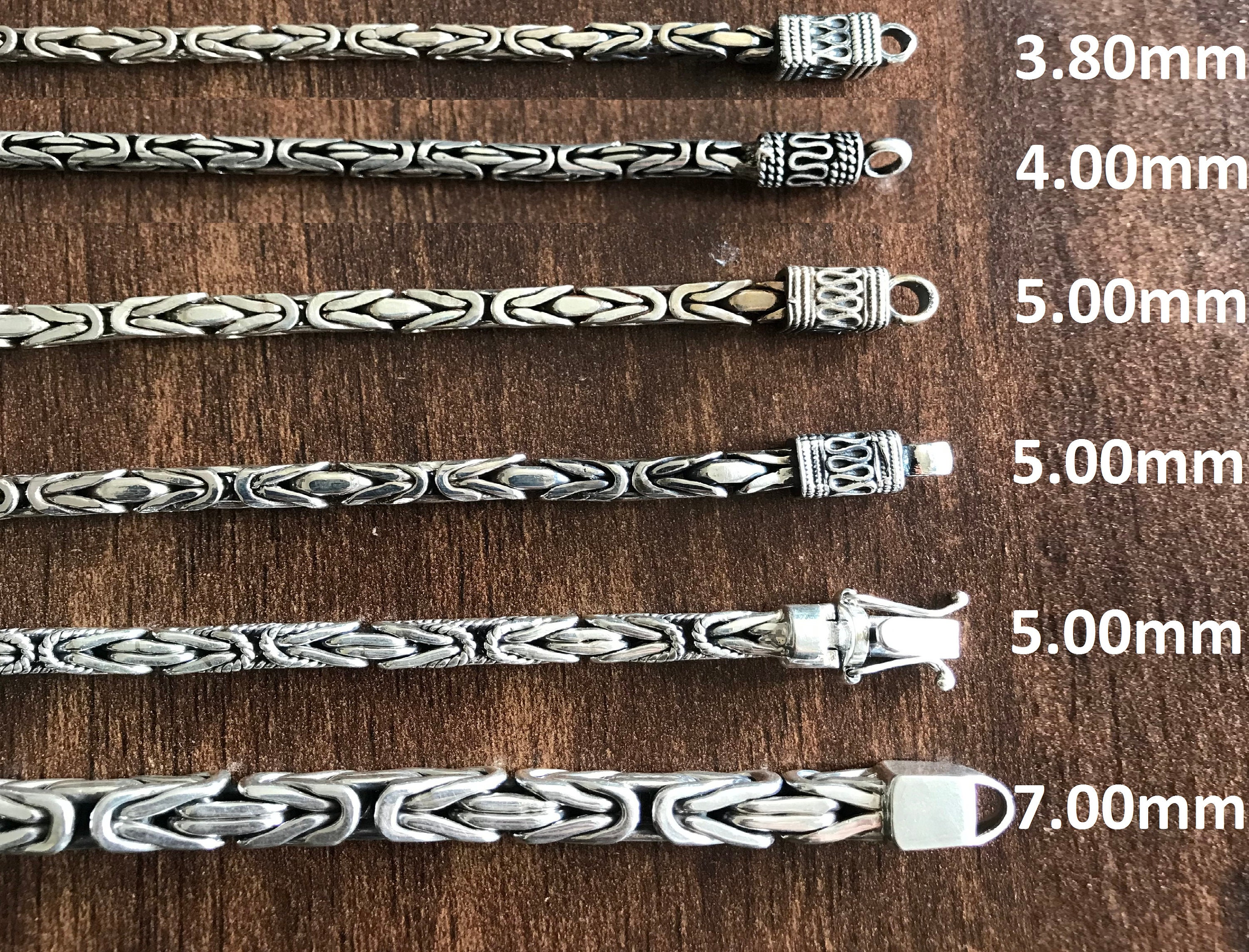 Handmade Sterling Silver Byzantine Chain Bracelet: Thick Oxidized