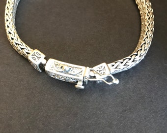 ブレスレット WILLIE and DUFFY Spade chain bracelet silver 925 handmade Woven_silver-bracelet.jpg
