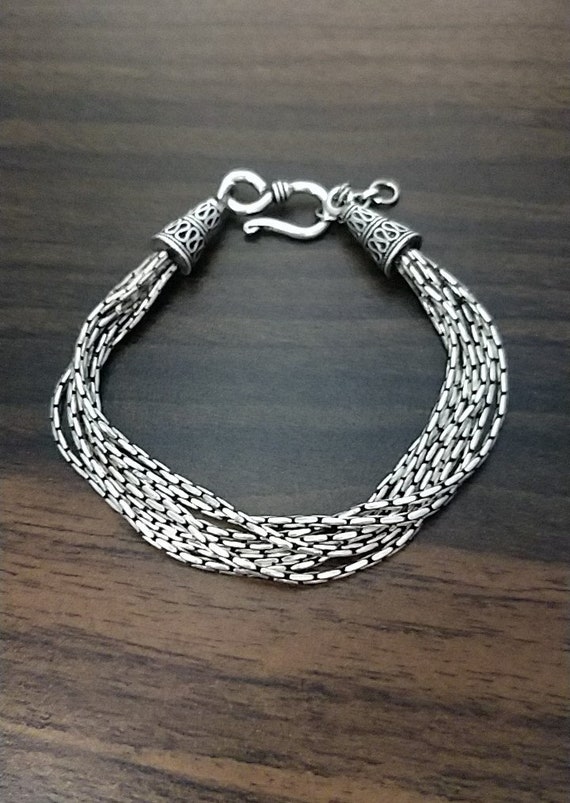 Oxidized Sterling Silver Multi Strand Bracelets Oxidized Sterling Silver Multi Strand Bracelets