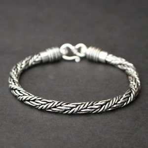 5mm wide Byzantine Chain Bracelet | Silver Chain Bracelet for Men | Balinese Oxidized Finish silver bracelet | 925 sterling silver bracelet|