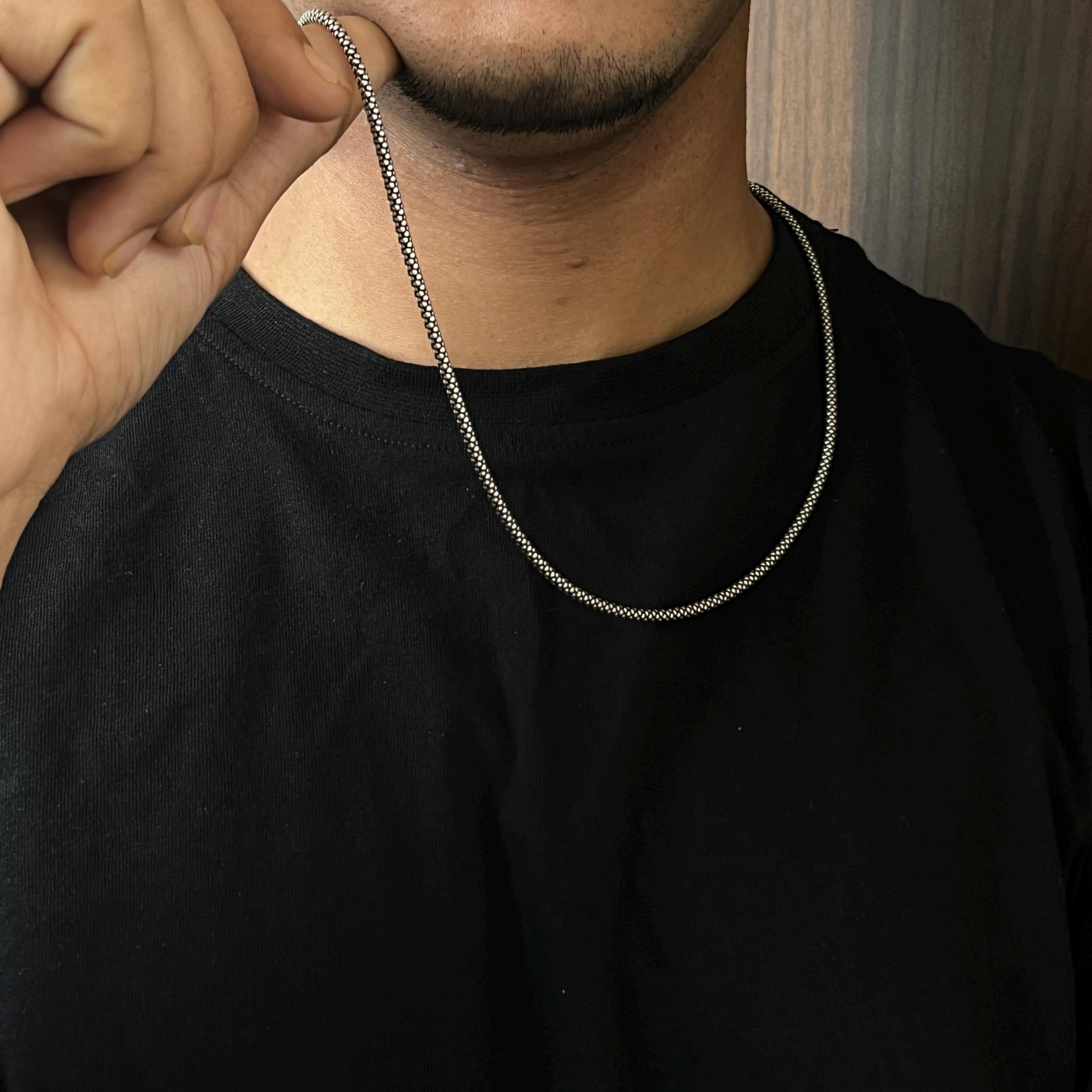 アクセサリー Fold necklace Polished silver IX Studios Chunky Figaro Chain Necklace 22 ct. Silver DMM034
