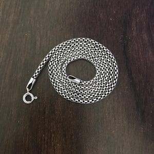 3.00mm popcorn chain, 925 sterling silver chain, Light weight chain necklace, Handmade minimal chain, Unisex chain necklace | Mesh chain |