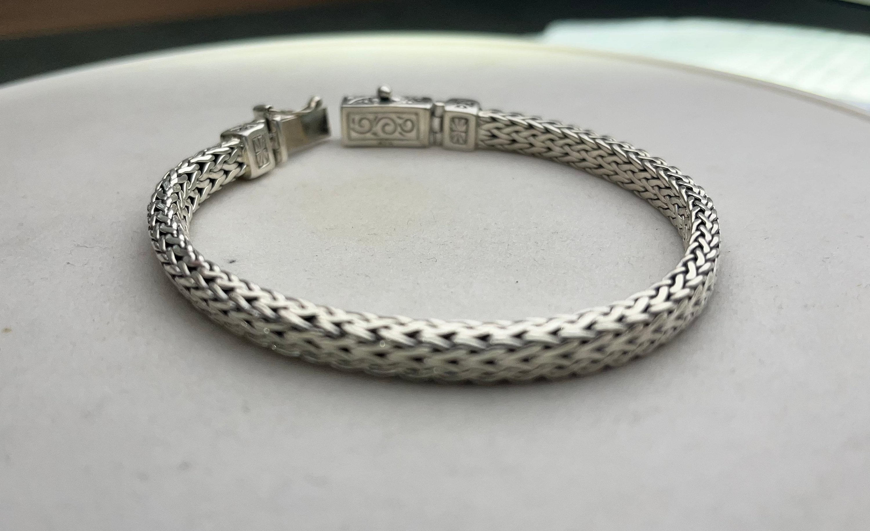 ブレスレット WILLIE and DUFFY Spade chain bracelet silver 925 handmade High Quality Designer Weave Chain Bracelet, Handcrafted