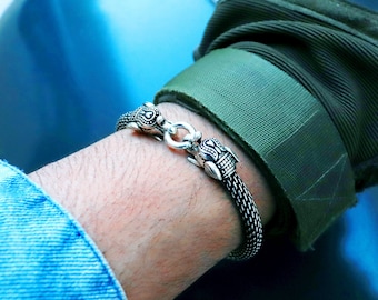 ELEPHANTS!! 925 Sterling Silver Mesh Chain Bracelet , Vintage Style silver Bracelet| Elephant design bracelets | Animal design bracelet |