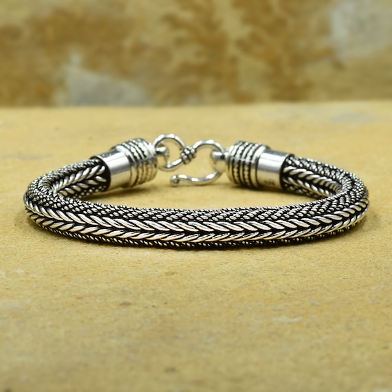 Heavy Rigid Men Bracelet Sterling Silver 925 - SunnyArmenia