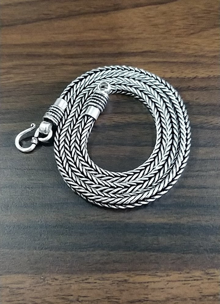 Solid 925 Sterling Silver Men's Chain Necklace Heavy - Etsy