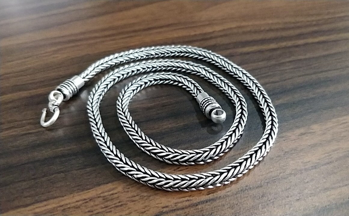 Solid 925 Sterling Silver Men's Chain Necklace Heavy - Etsy