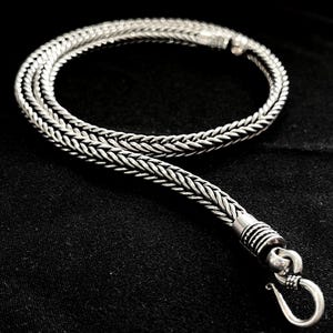 6.00mm Foxtail Chain 925 Sterling Silver Men&#39;s Necklace - Woven Foxtail Chain Necklace , Solid 925 Sterling Silver Chain | Foxtail chain |