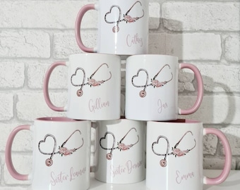 Personalised Stethoscope NHS Keyworker mug Doctor cup Nurse mug Hospital staff Gift