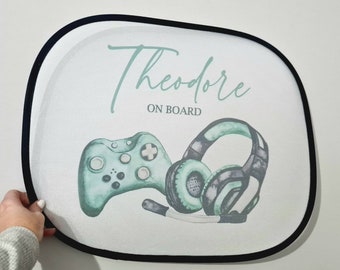 Personalised Car Shade Sun Sheild Gamer Childrens xbox style New Baby Gift Newborn Car Accessories Child sun shade