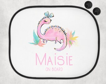 Personalised Car Shade Sun Sheild Dinosaur New Baby Gift Newborn Car Accessories Child sun shade Dino car