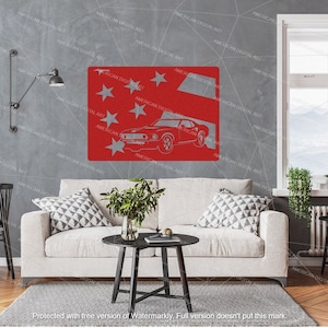 Mustang with American Flag