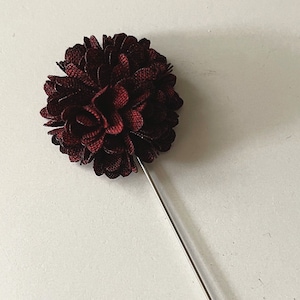 Mens Maroon Rose Flower Accessory Burgundy Lapel Pins Brooches