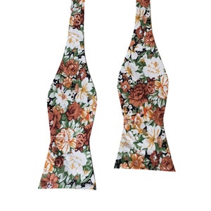 Man&#39;s Orange floral  self tied Bow tie Untied Bowtie Untie Bow ties