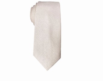 ivory linen tie