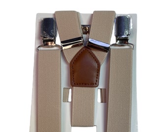 Champagne Oatmeal Kids Suspender