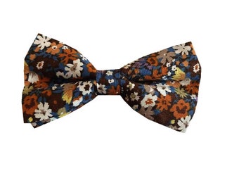 Rust pre-tied Bow tie| floral tie |flower bowtie| wedding rose bowties |groomsmen |mens floral wedding